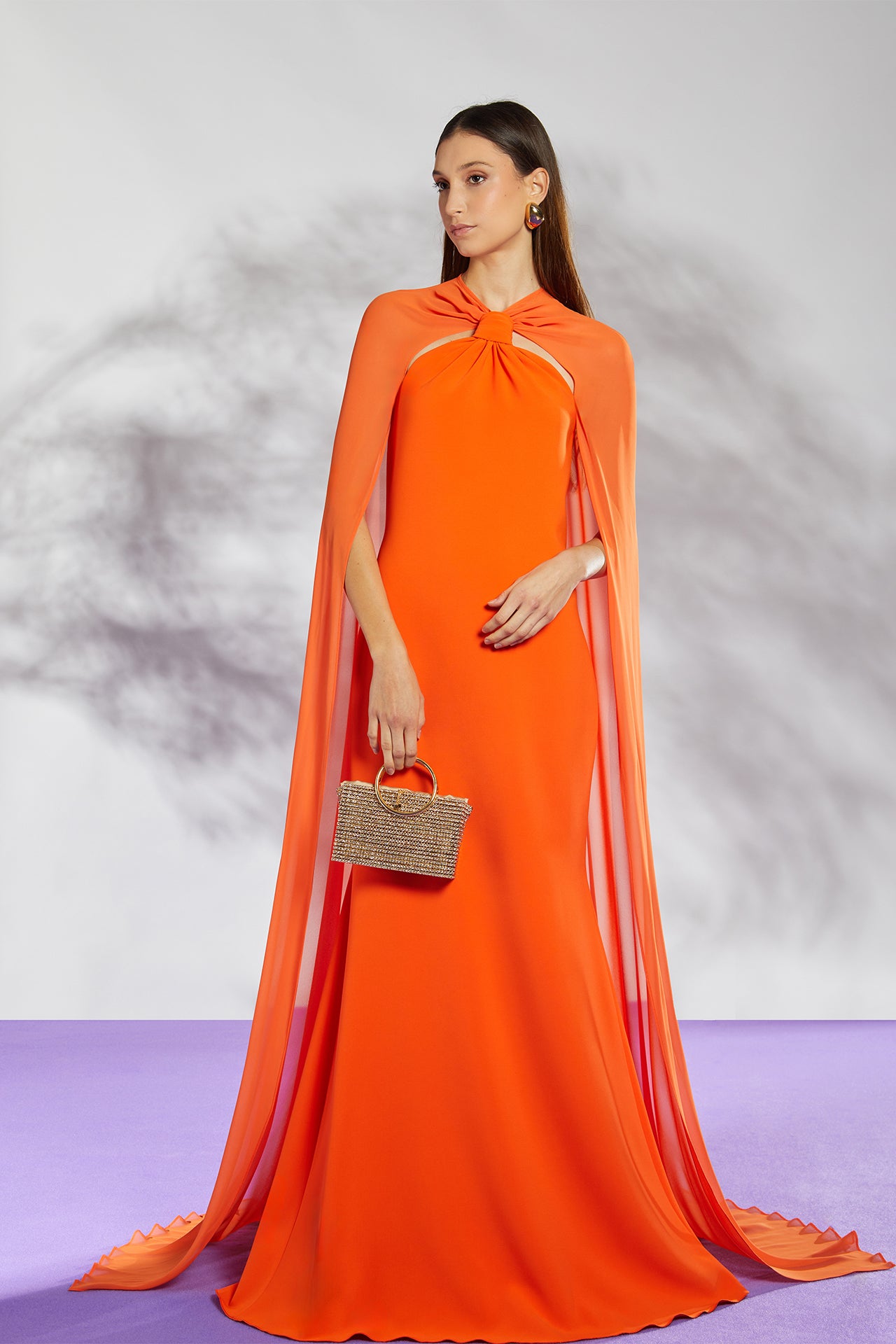 orange dress with cape ASOS Design - Petite Long Sleeve Maxi Dress - Women - Polyester - 0 US
