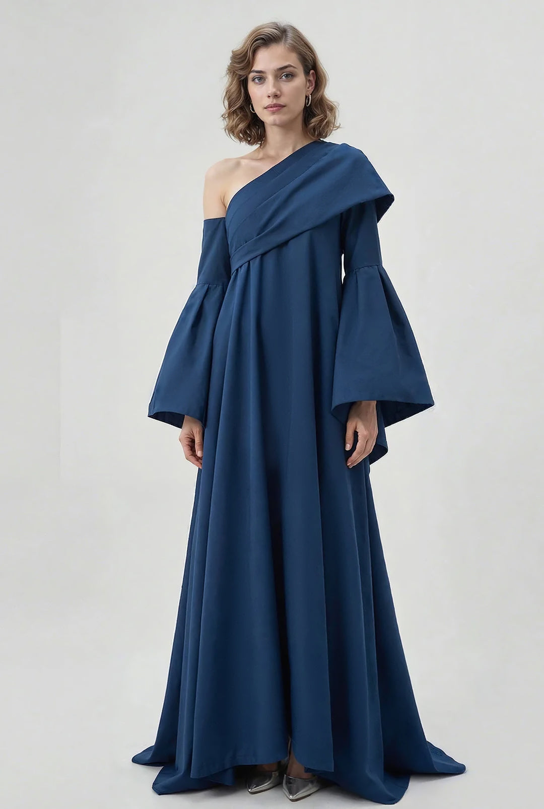 one shoulder flared dress One Shoulder Flare Dress L