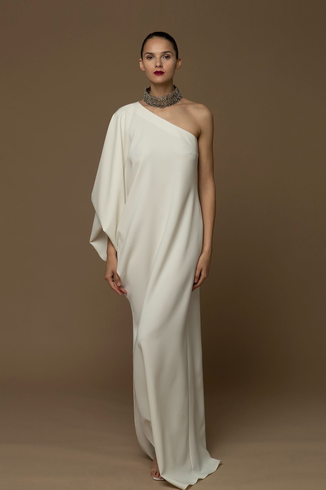One-Shoulder Loose Dress White / US 18