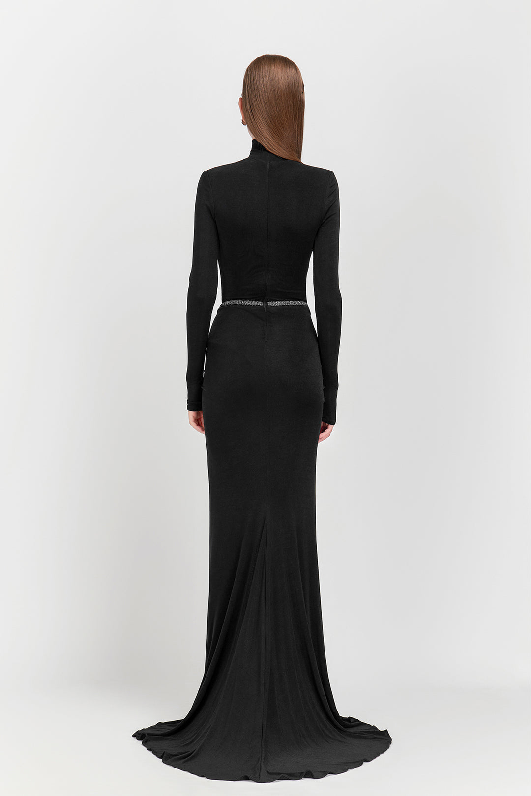 Long-Sleeved High Neck Bodice with Pleated Skirt