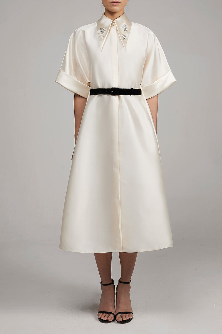 Collared Shirt A-line Dress