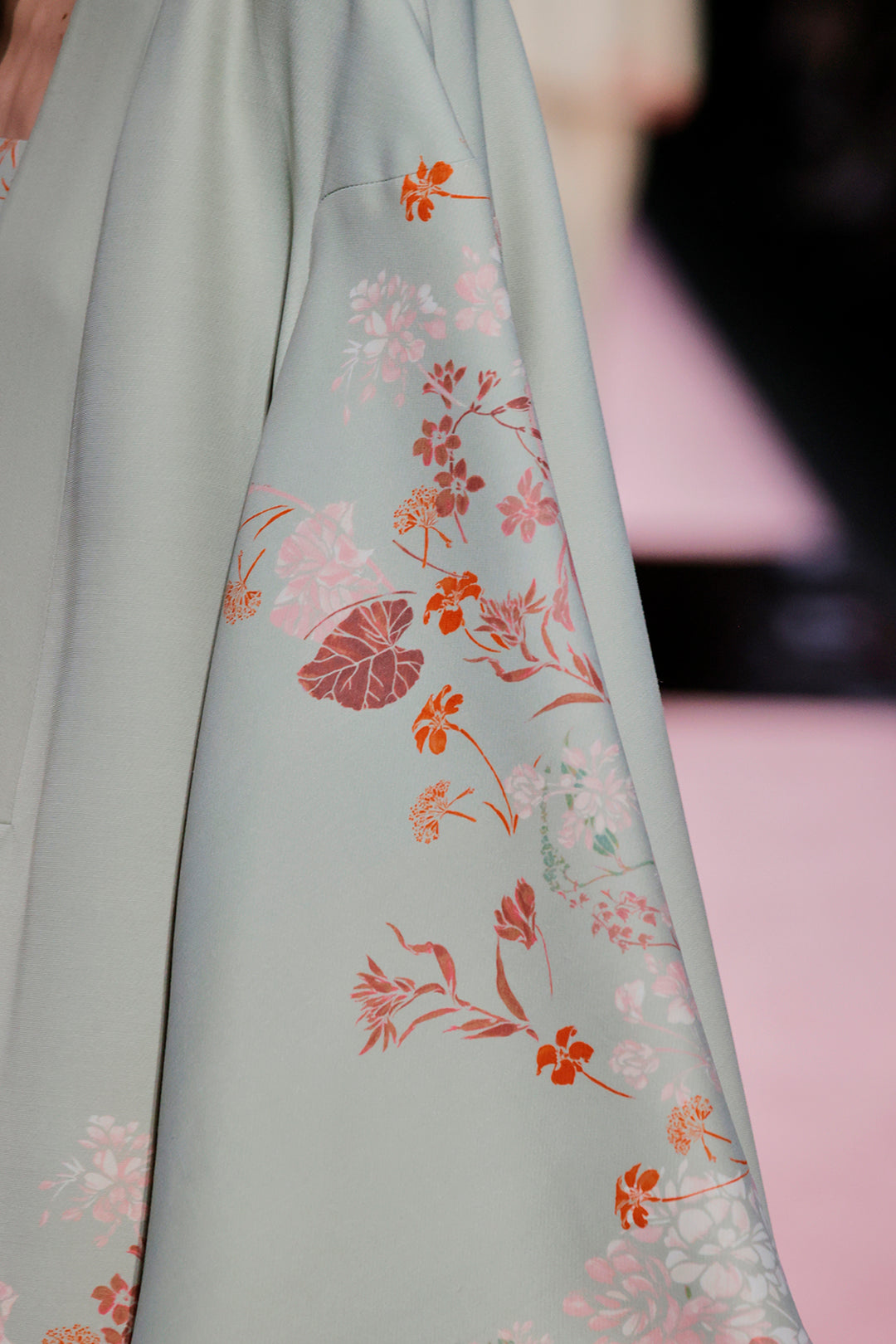 V-Neckline Satin Bell-Sleeve Dress