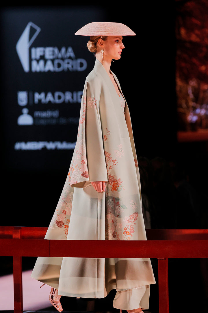 V-Neckline Satin Bell-Sleeve Dress