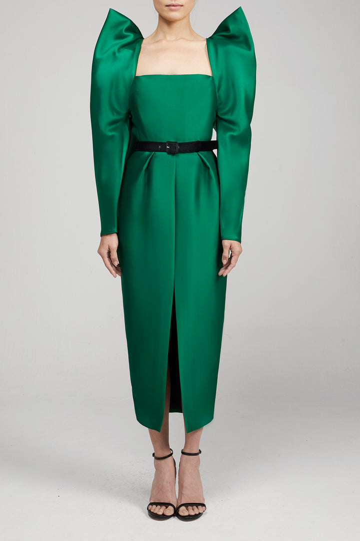 Long-Sleeved Midi Dress