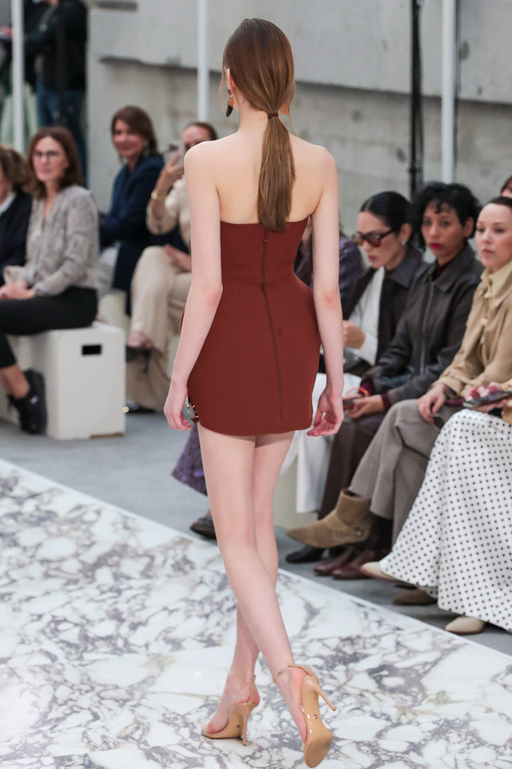 Strapless Sculptural Mini Dress