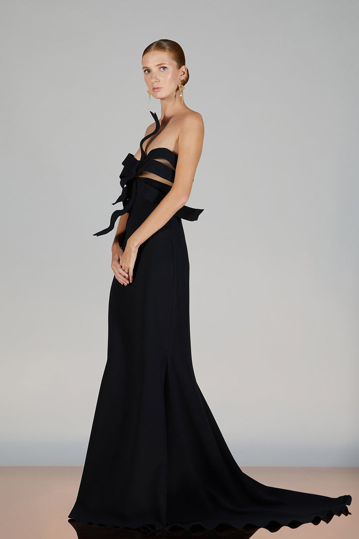 Strapless Crepe Column Dress