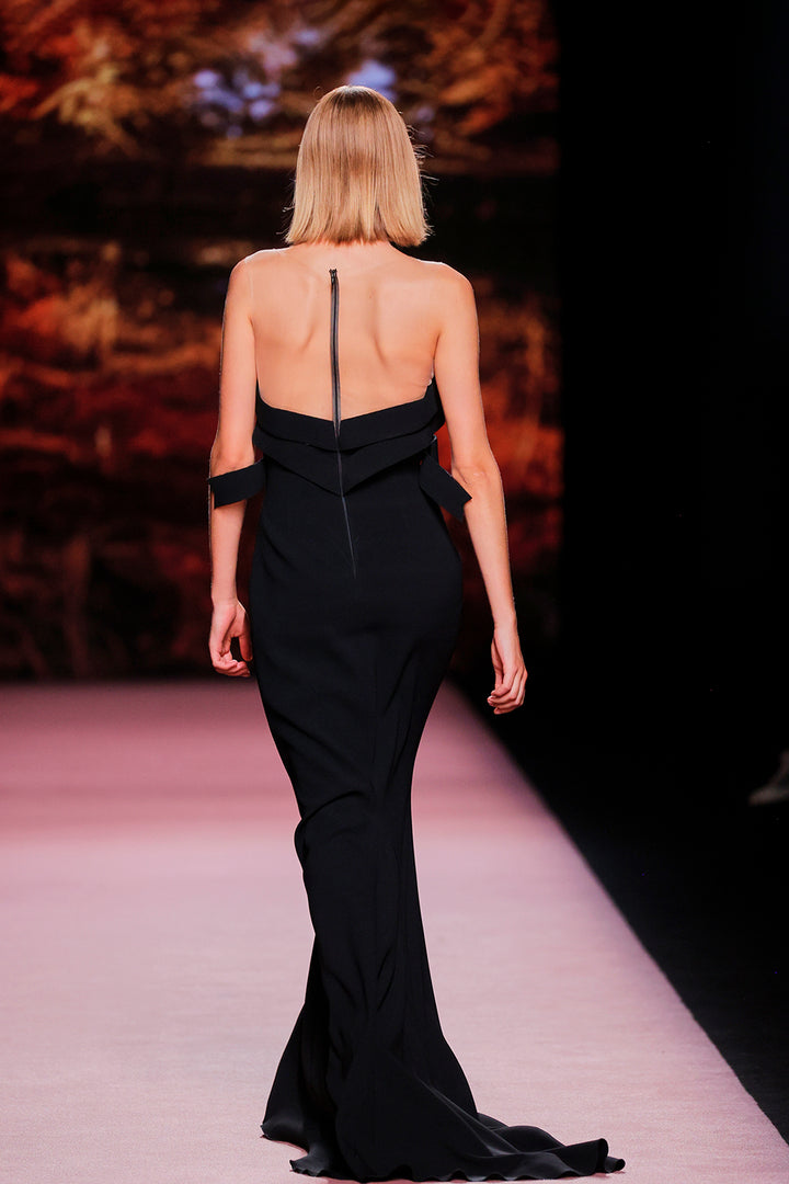 Strapless Crepe Column Dress