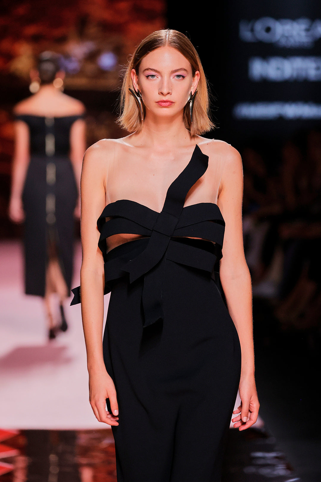 Strapless Crepe Column Dress