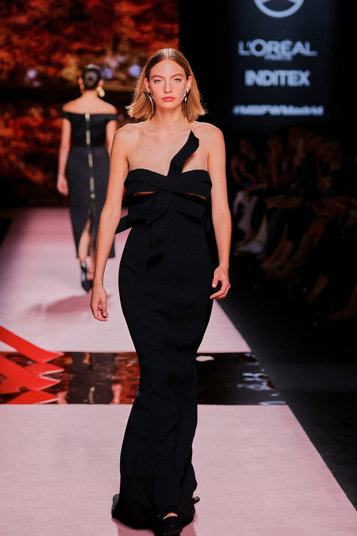 Strapless Crepe Column Dress