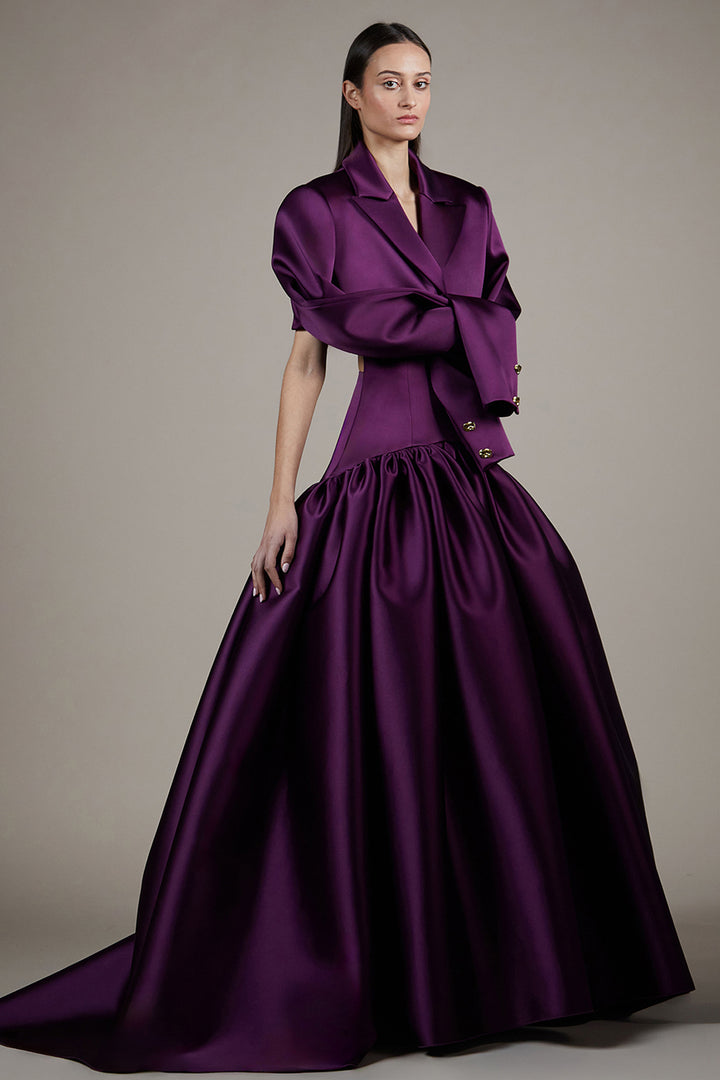 Strapless Structured A-Line Long Dress