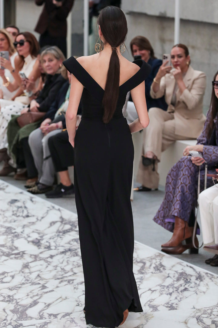 Off-The-Shoulder Sculpted Bodice Jumpsuit
