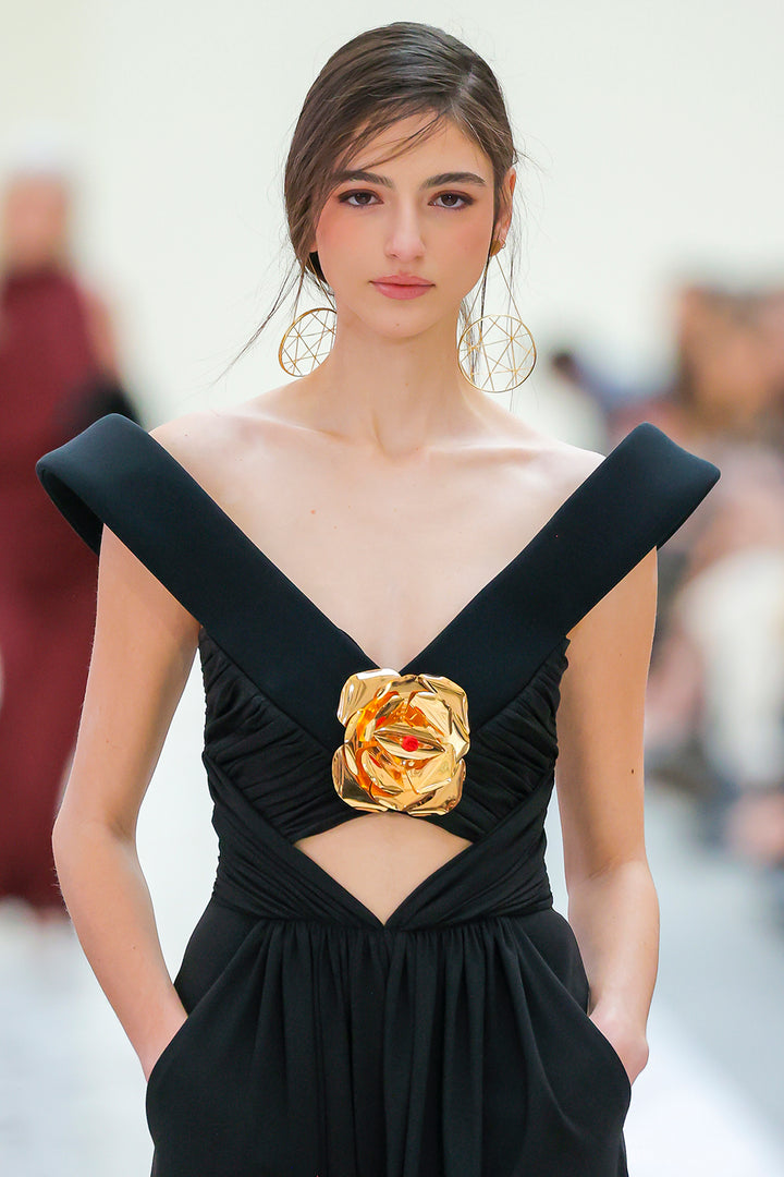 Off-The-Shoulder Sculpted Bodice Jumpsuit