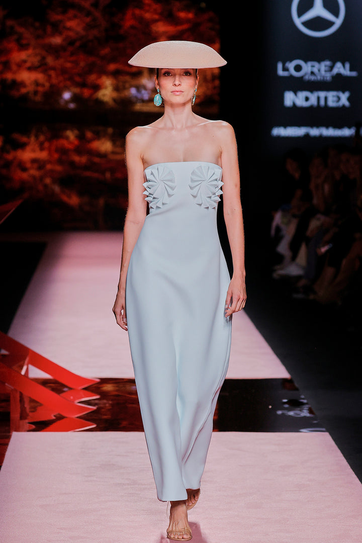 Strapless Satin Column Dress