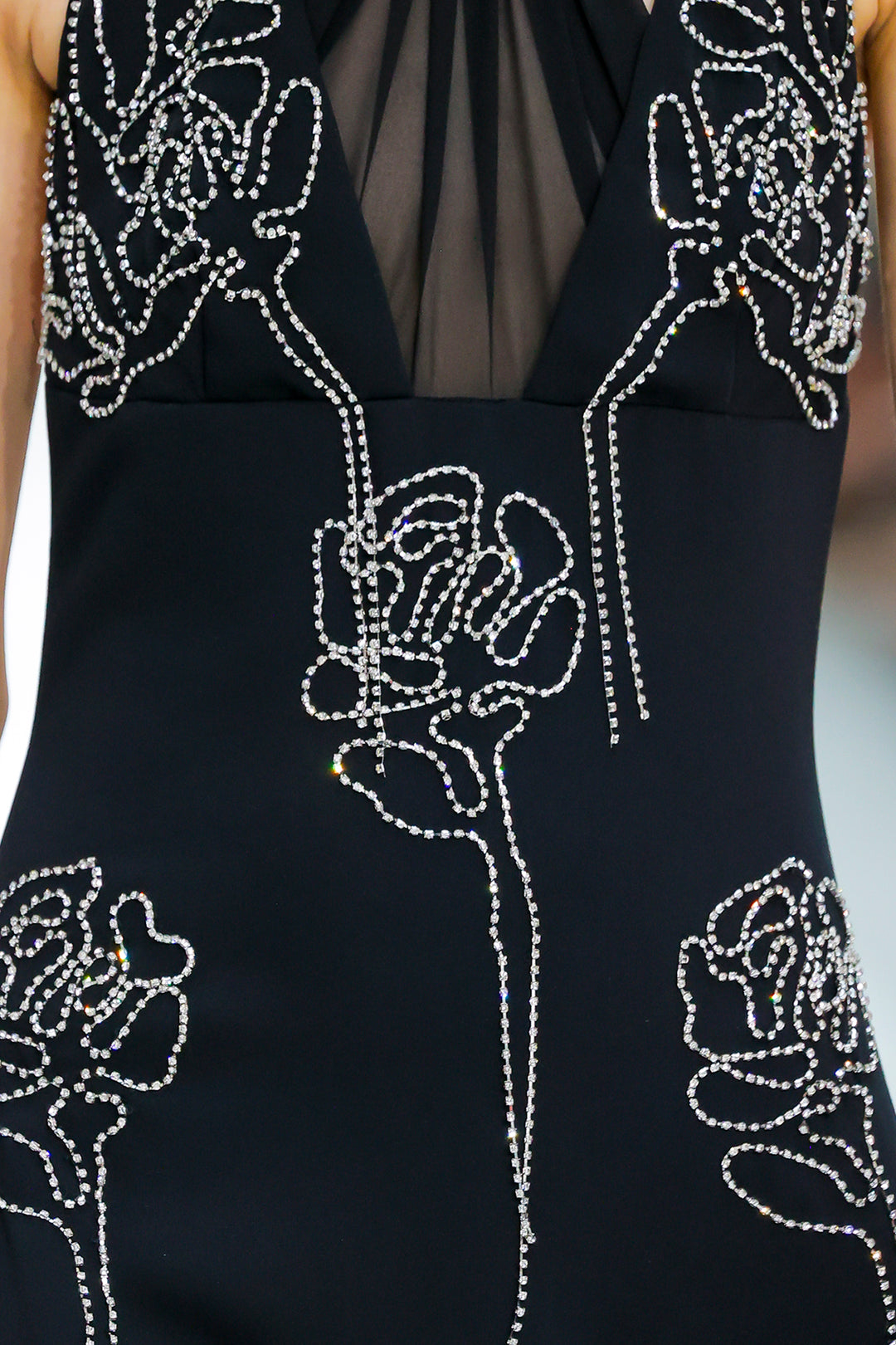 Sparkling Floral Halter Dress