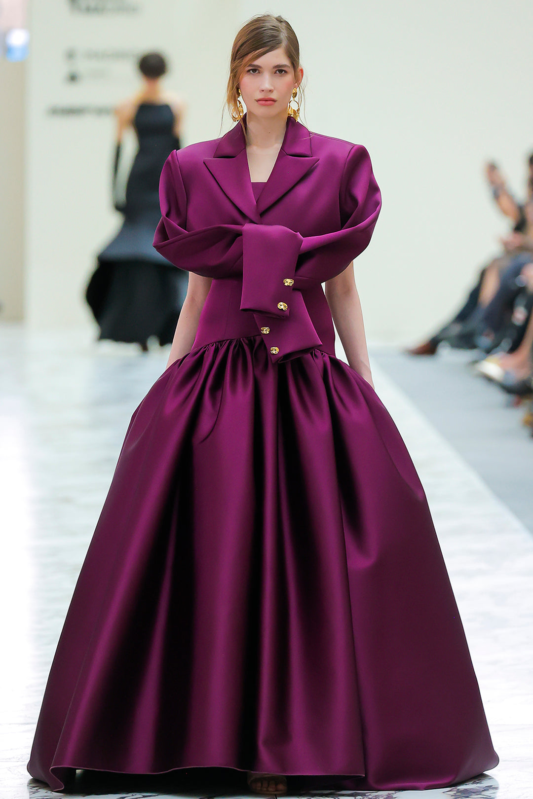 Strapless Satin Full-Length Dress