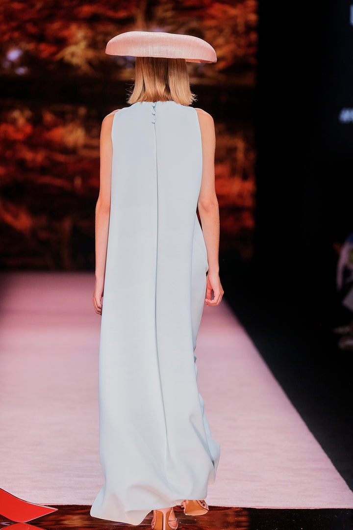 Closed-Neckline Column Dress