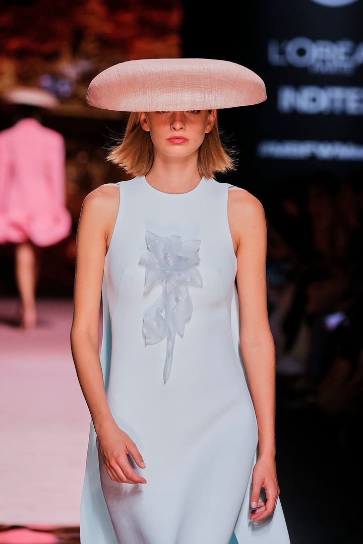 Closed-Neckline Column Dress