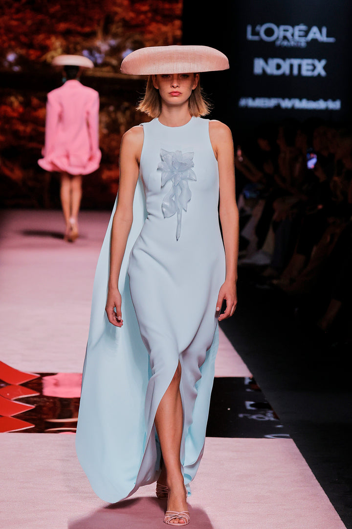 Closed-Neckline Column Dress