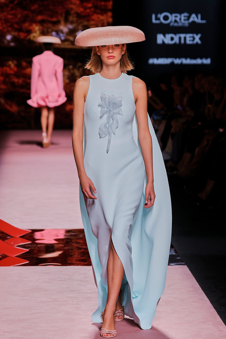 Closed-Neckline Column Dress