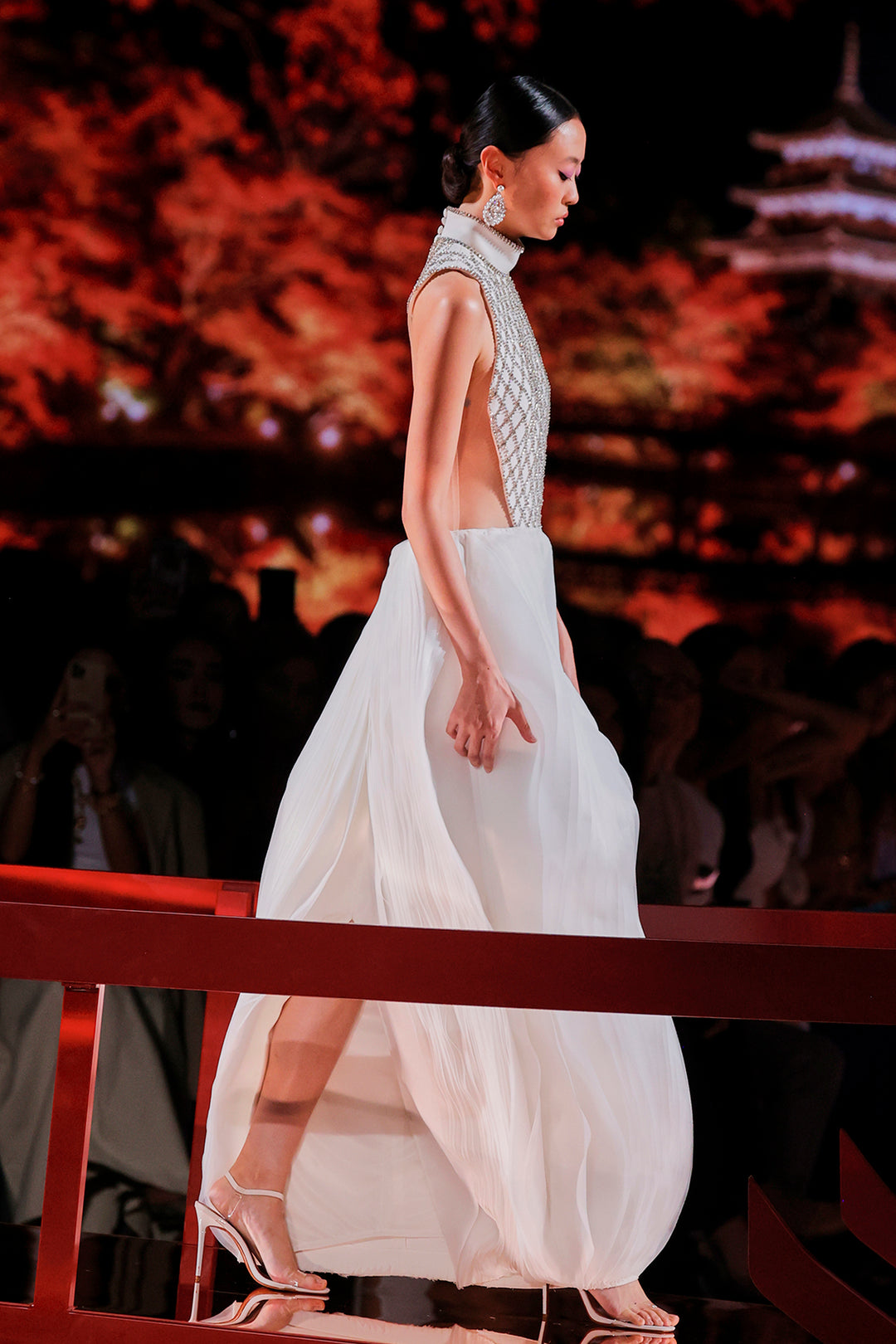 Beaded Jewel-Neckline Dress