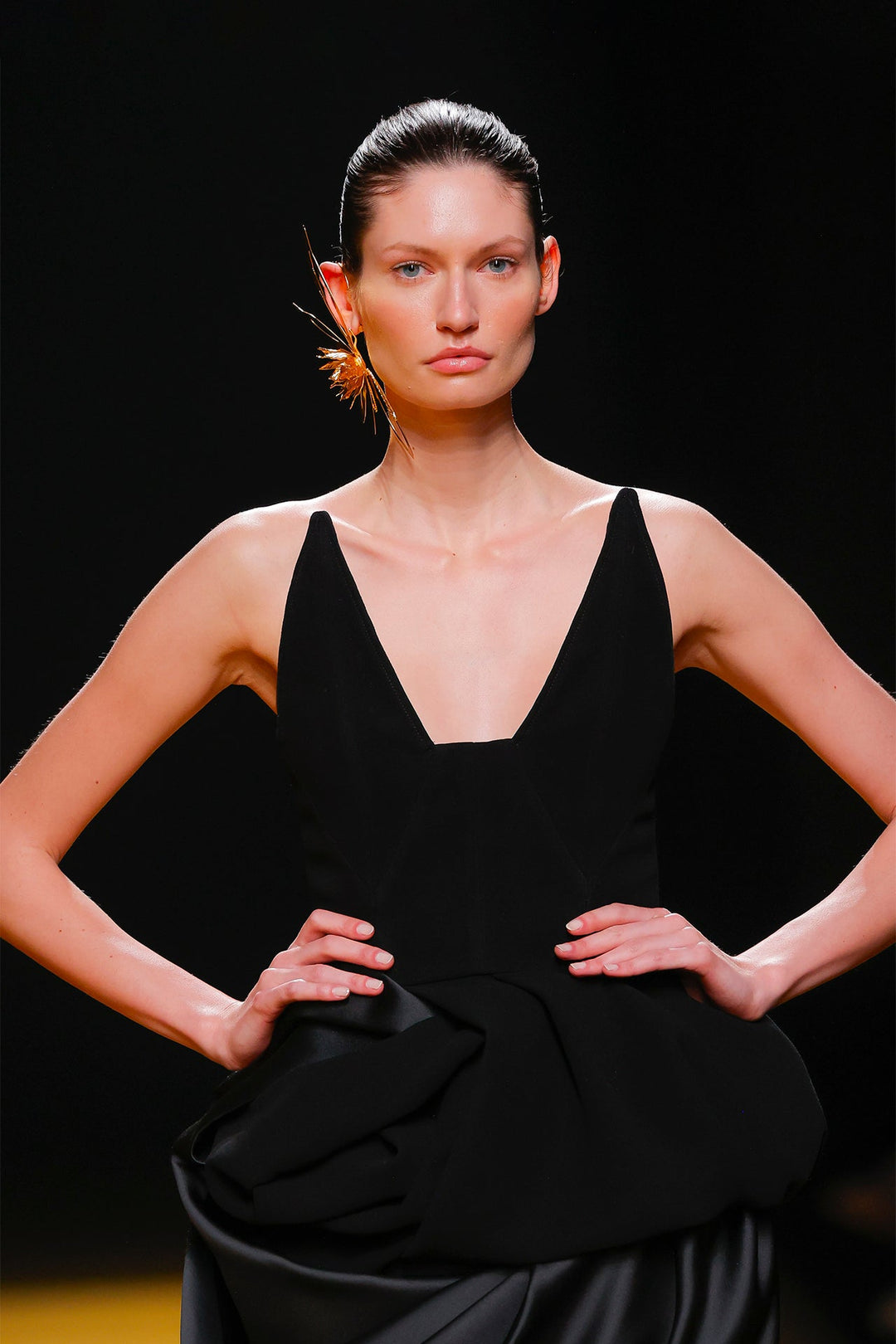 Sleeveless midi dress with ruffles Black / US 10 Sleeveless midi dress with ruffles Black / US 10