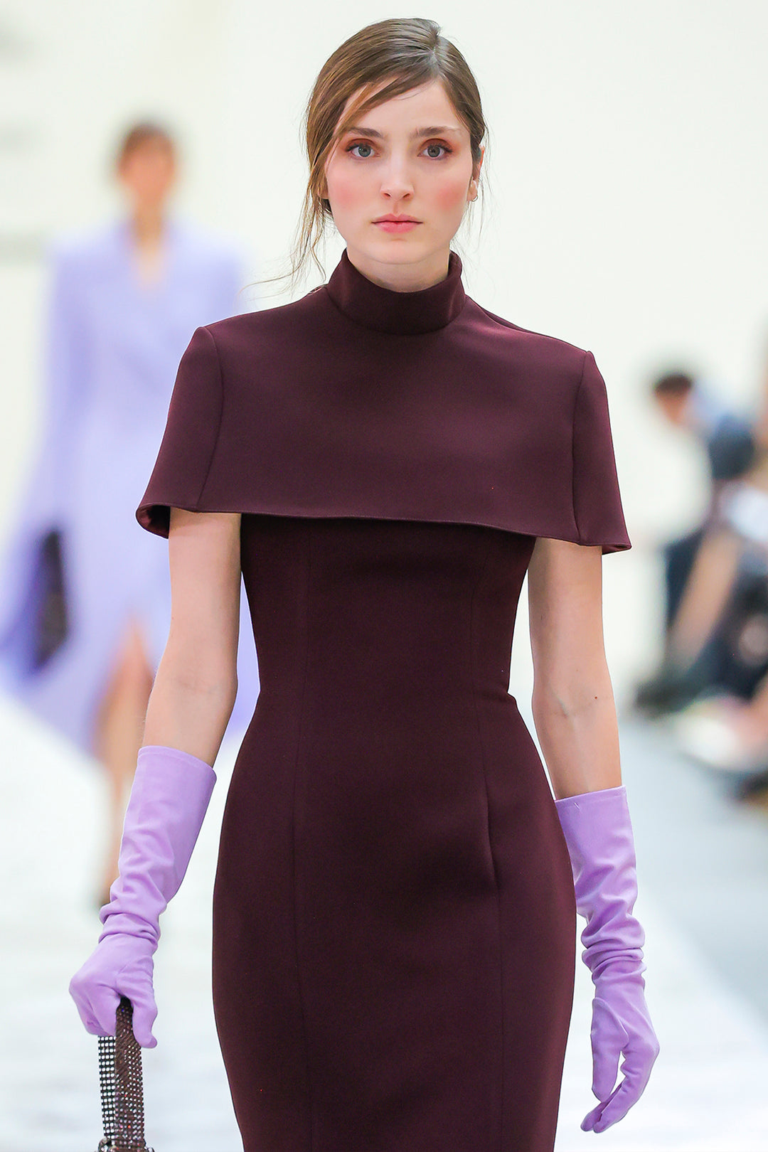 Strapless Fitted Dress with 3D Feather Embellishment