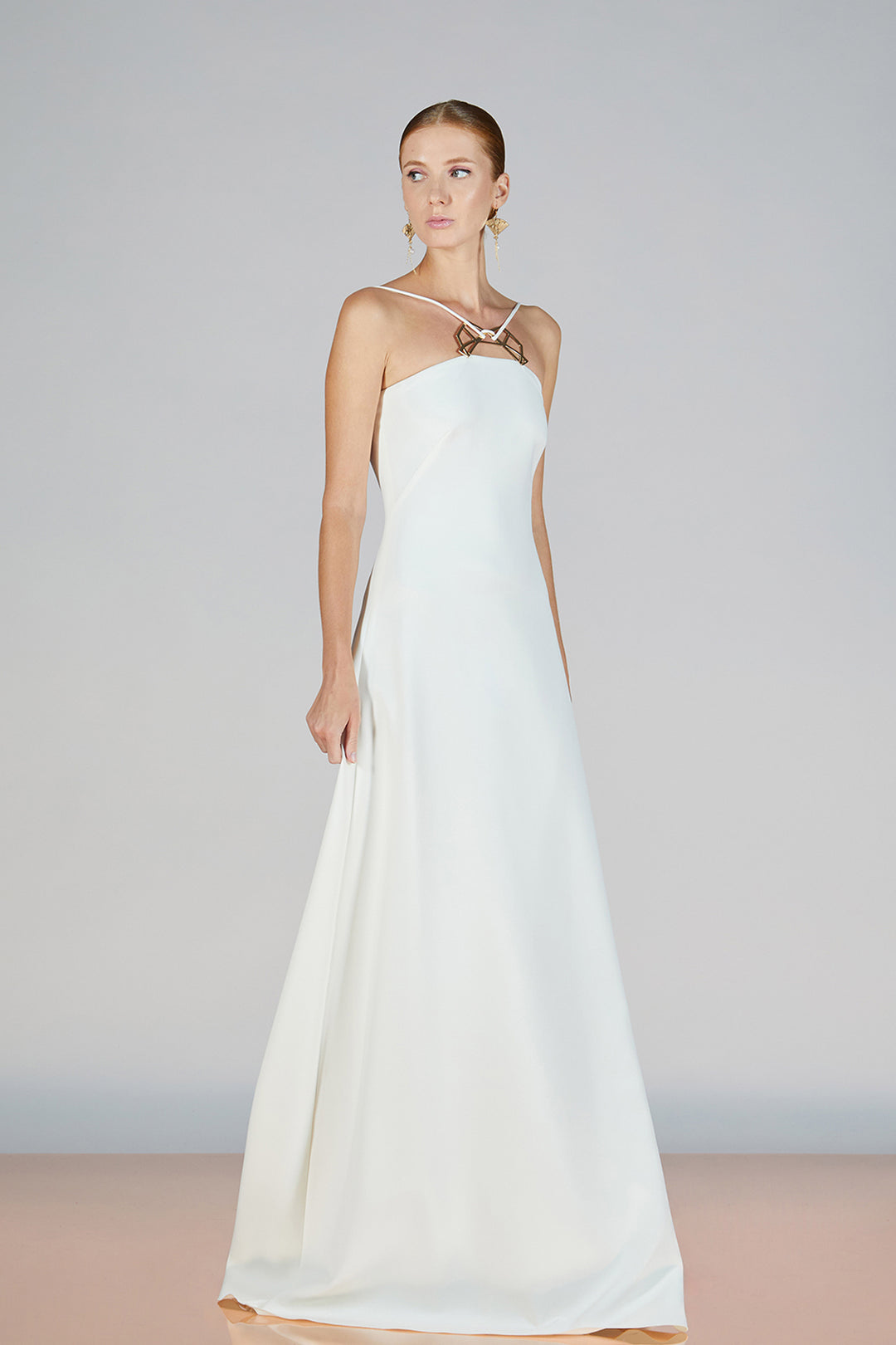 Satin Gown with Thin Straps White / US 8 Satin Gown with Thin Straps White / US 8
