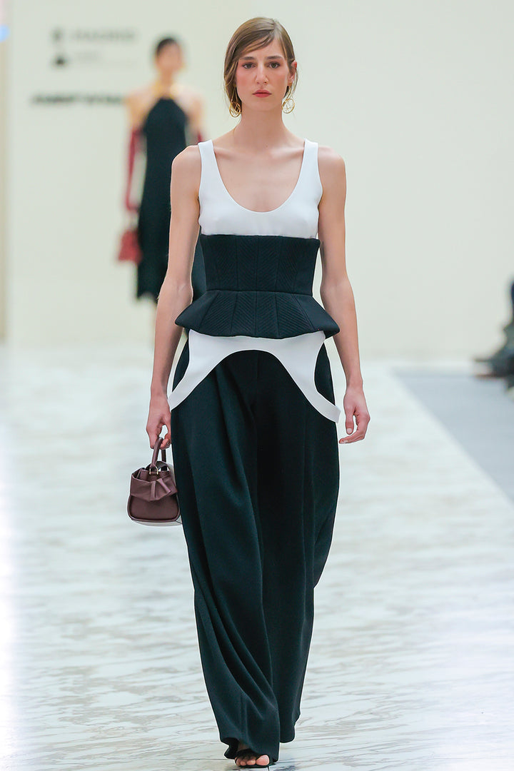 3D Peplum Wide-Leg Ensemble