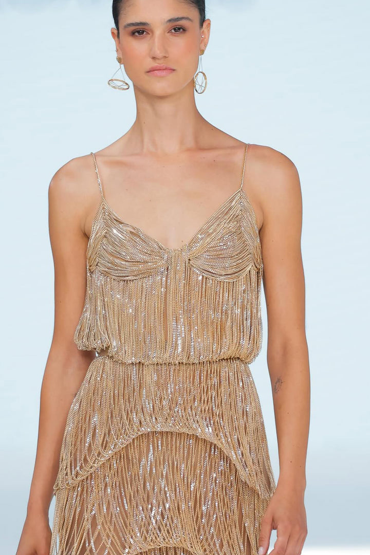Tiered Beaded Fringe Dress