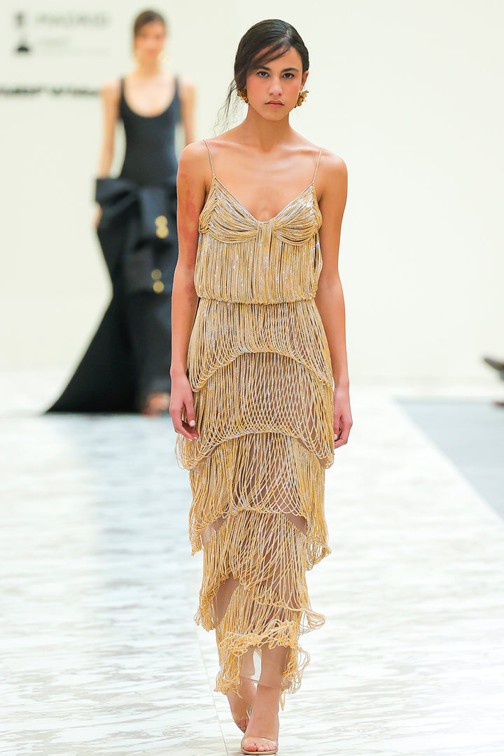 Tiered Beaded Fringe Dress