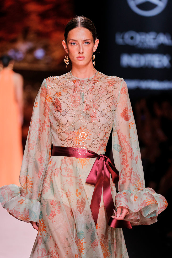 Cape-Neckline A-line Dress