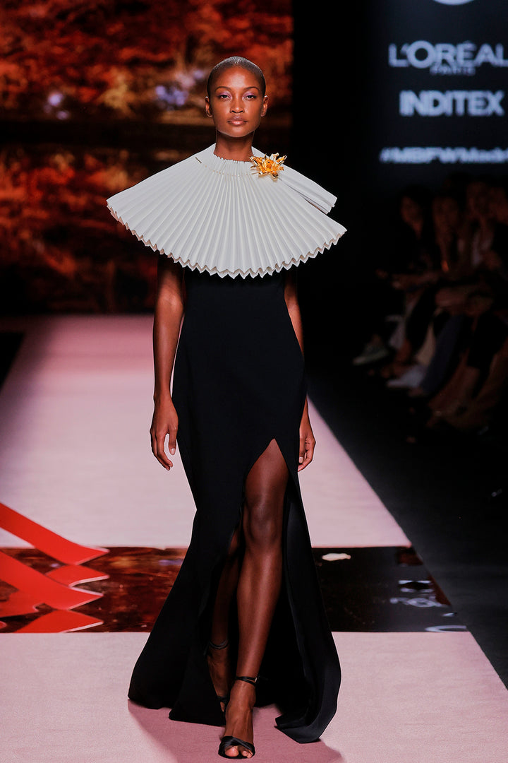 Plunging Neckline Column Dress