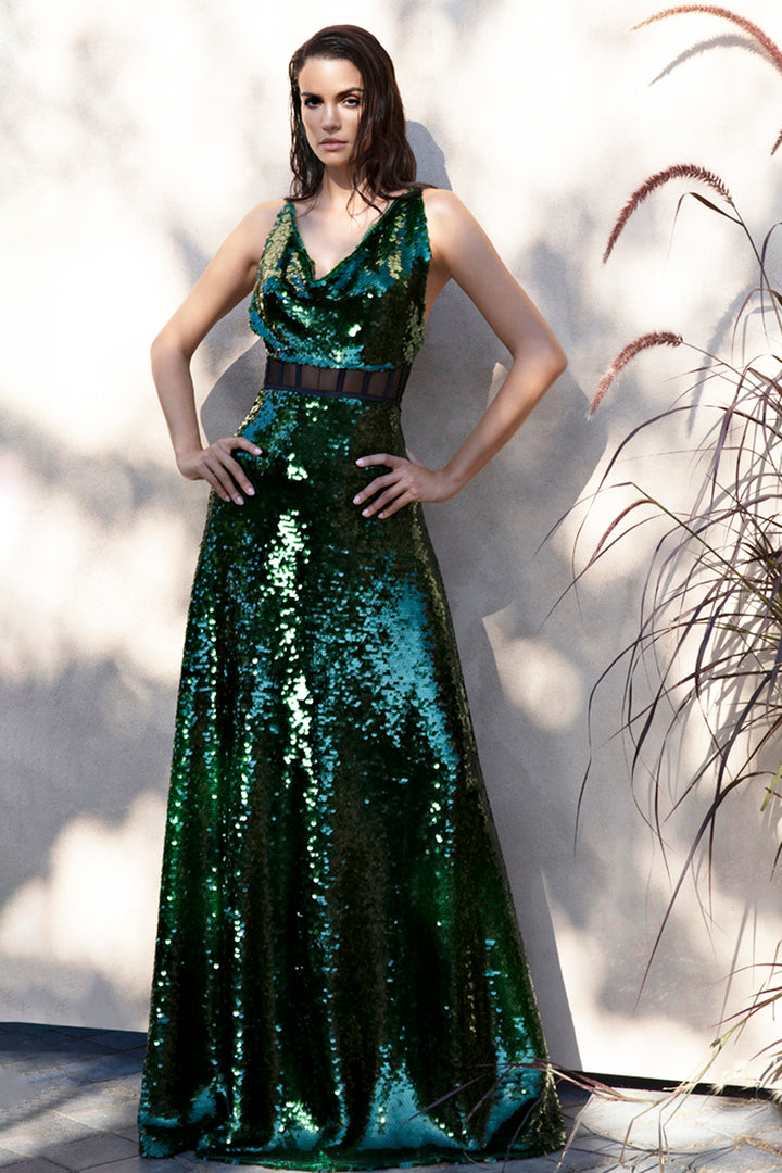 Sleeveless Sequin A-line Dress