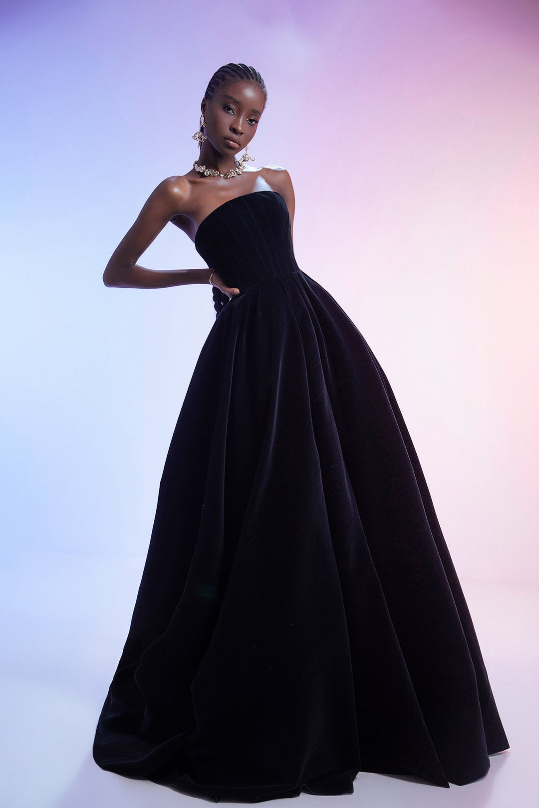 Strapless A-Line Gown