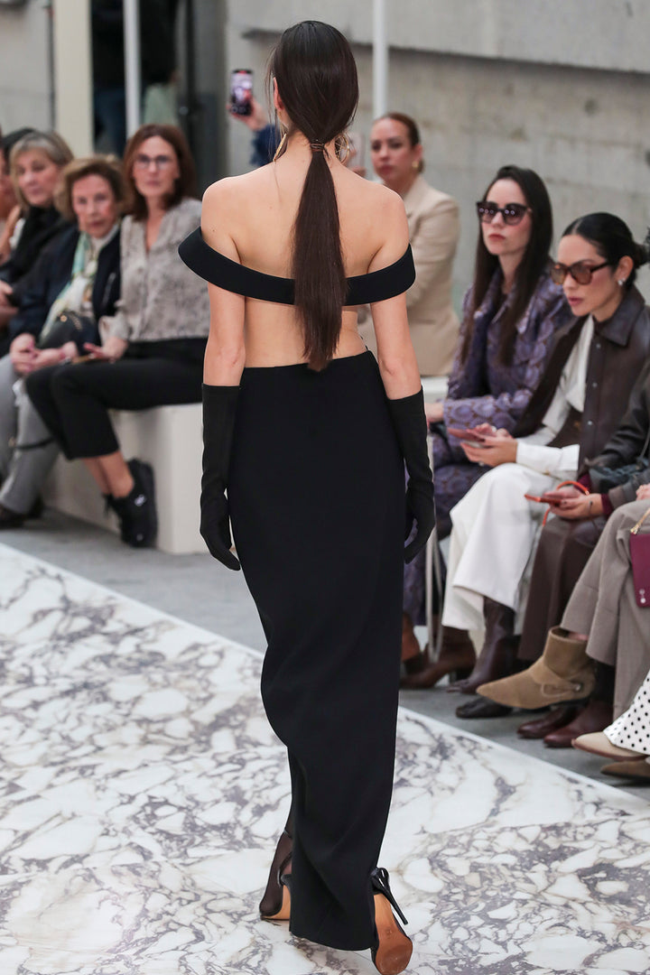 Sculptural Off-The-Shoulder Long Dress