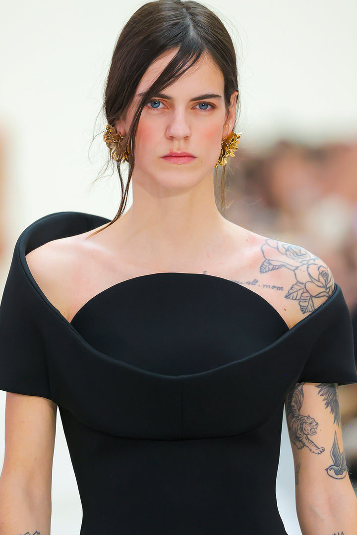 Sculptural Off-The-Shoulder Long Dress