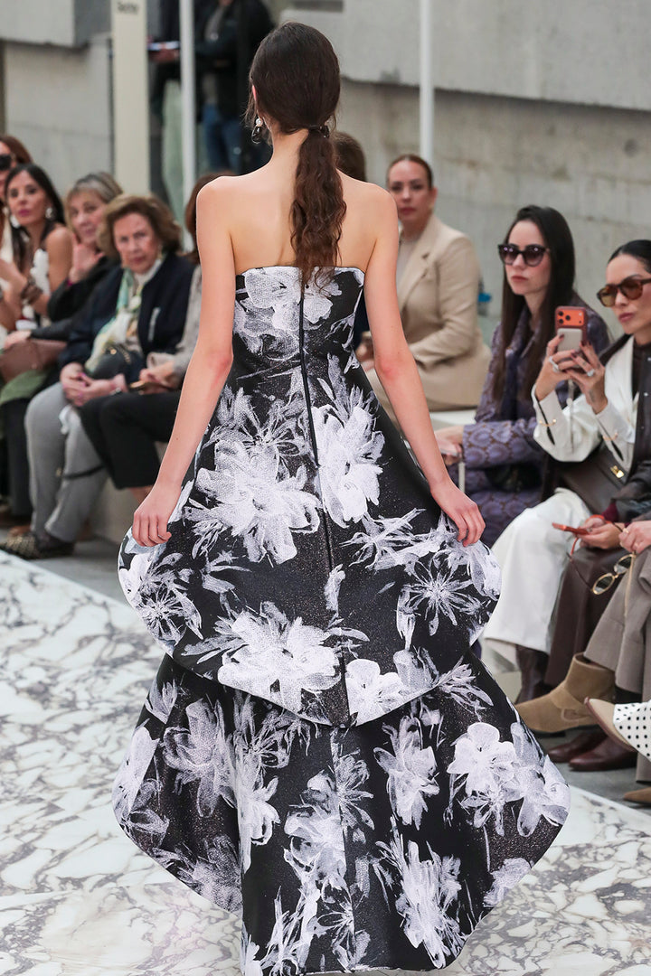 Tiered Sculptural High-Low Dress