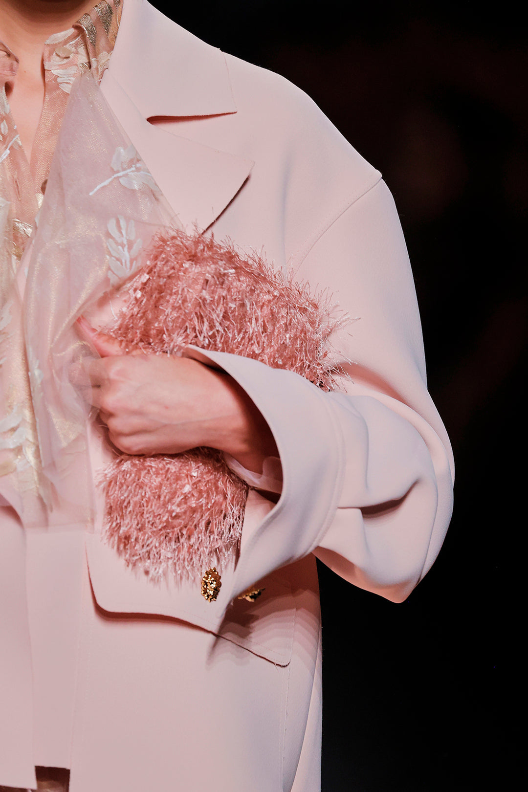 Closed-Neckline Printed A-line Dress