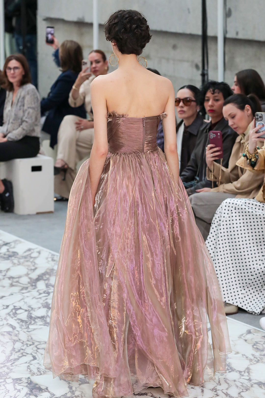 Iridescent Pleated A-Line Dress