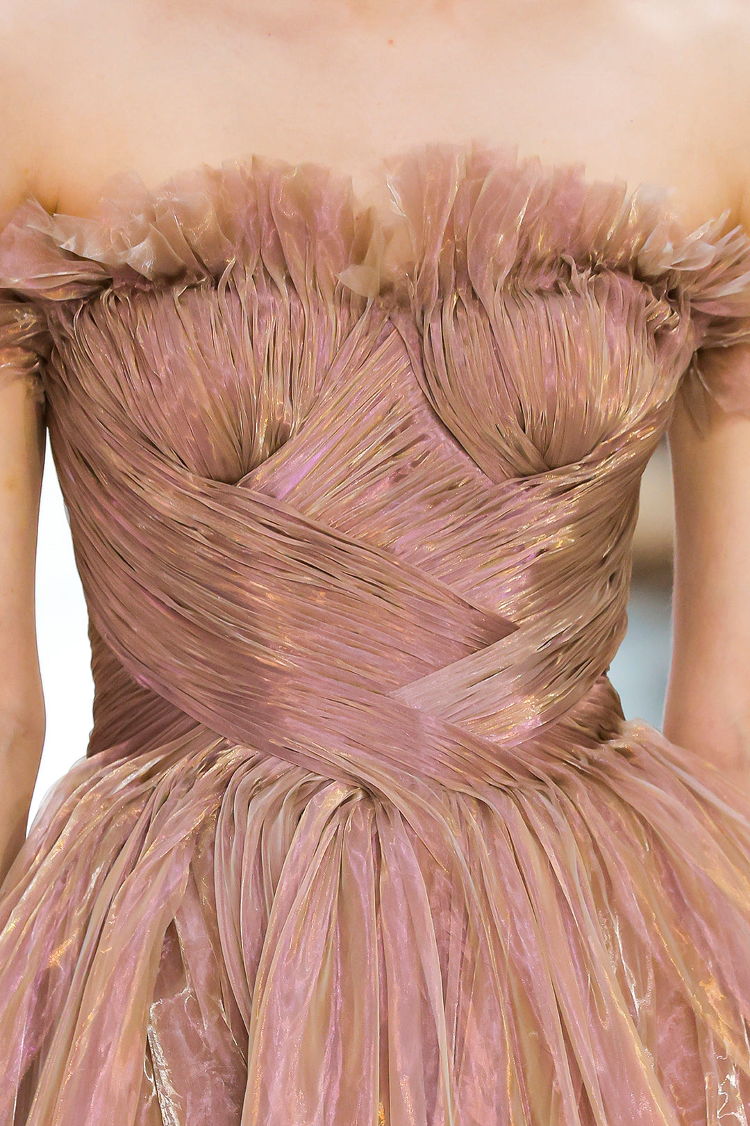 Iridescent Pleated A-Line Dress