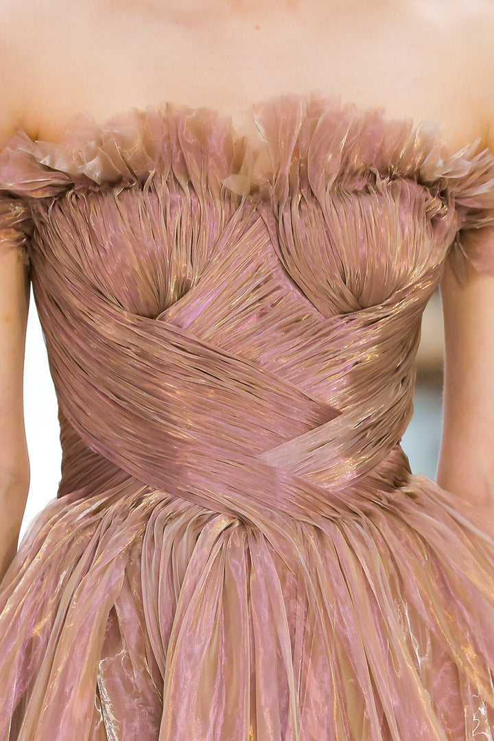 Iridescent Pleated A-Line Dress
