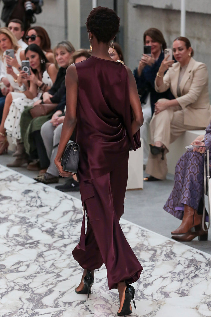 Silk Two-Piece with Asymmetric Dress