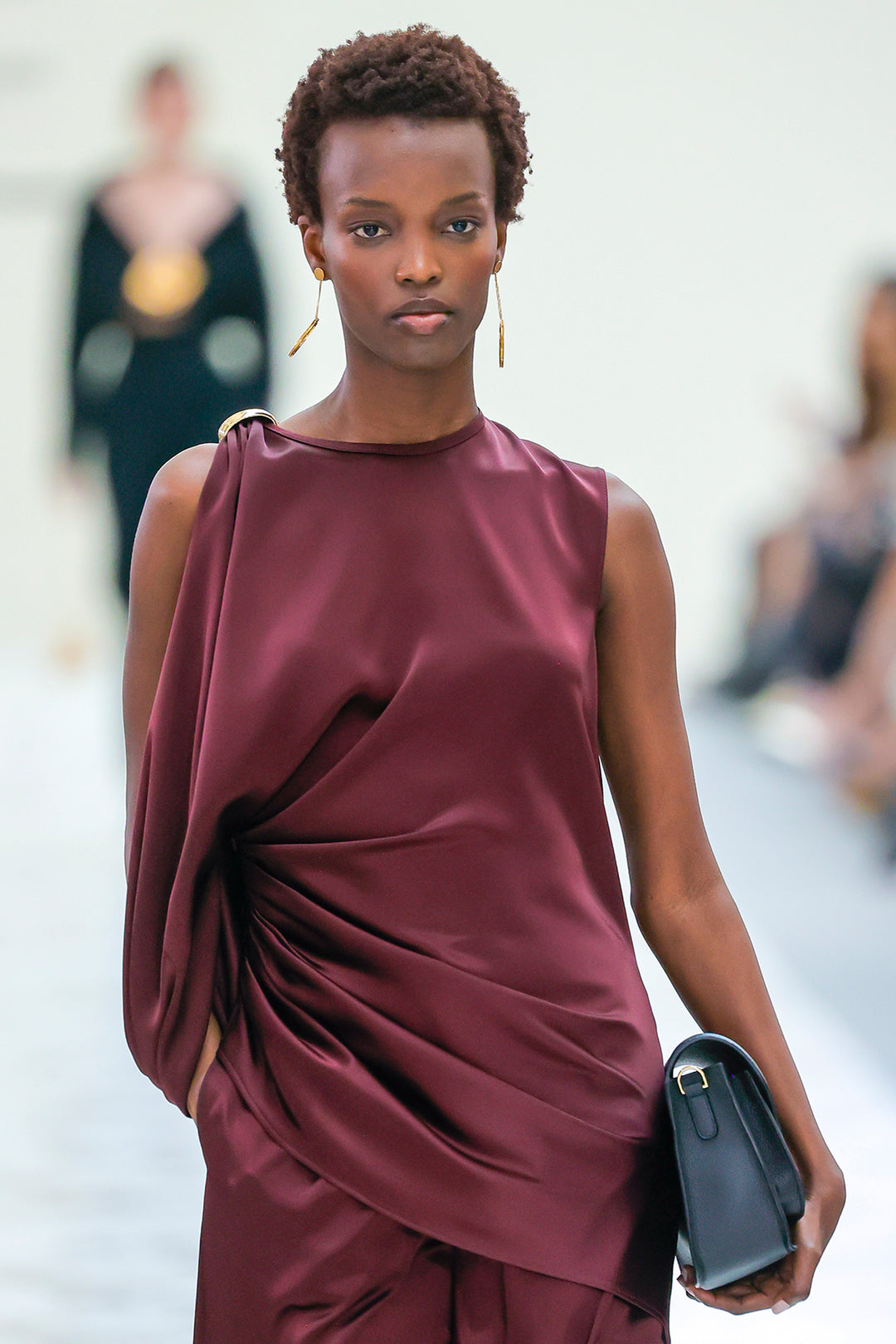 Silk Two-Piece with Asymmetric Dress