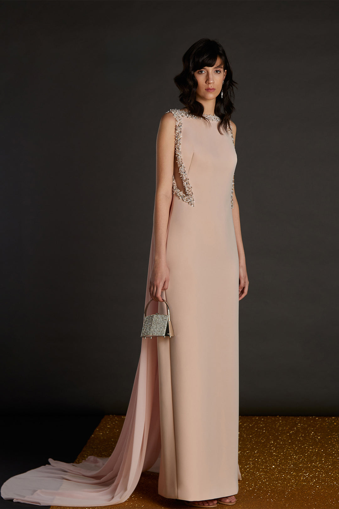 Crepe Dress With Side Cut-Outs Pink / US 10 Crepe Dress With Side Cut-Outs Pink / US 10