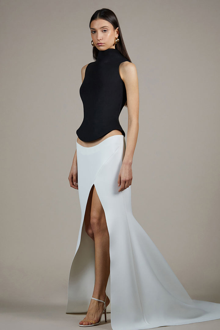 Sculptural High-Neck Mermaid Dress