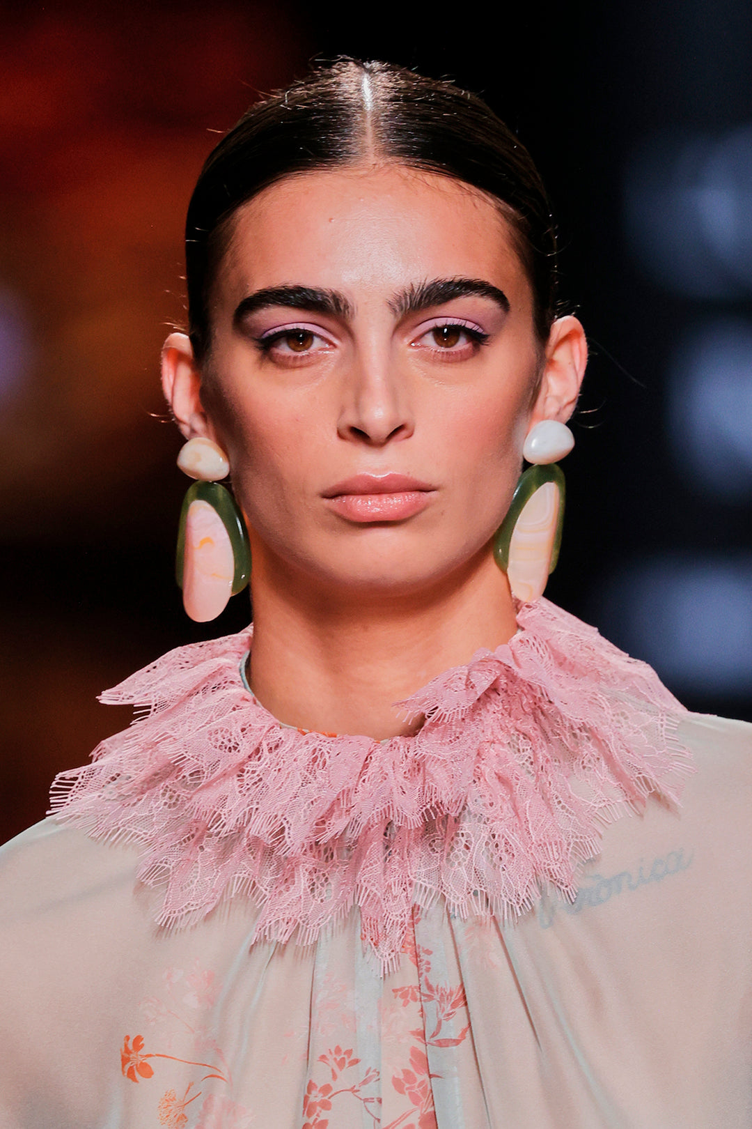 Jewel-Neckline Flutter-Sleeve