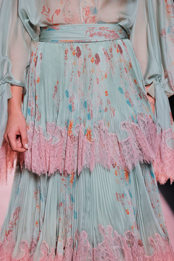 Jewel-Neckline Flutter-Sleeve