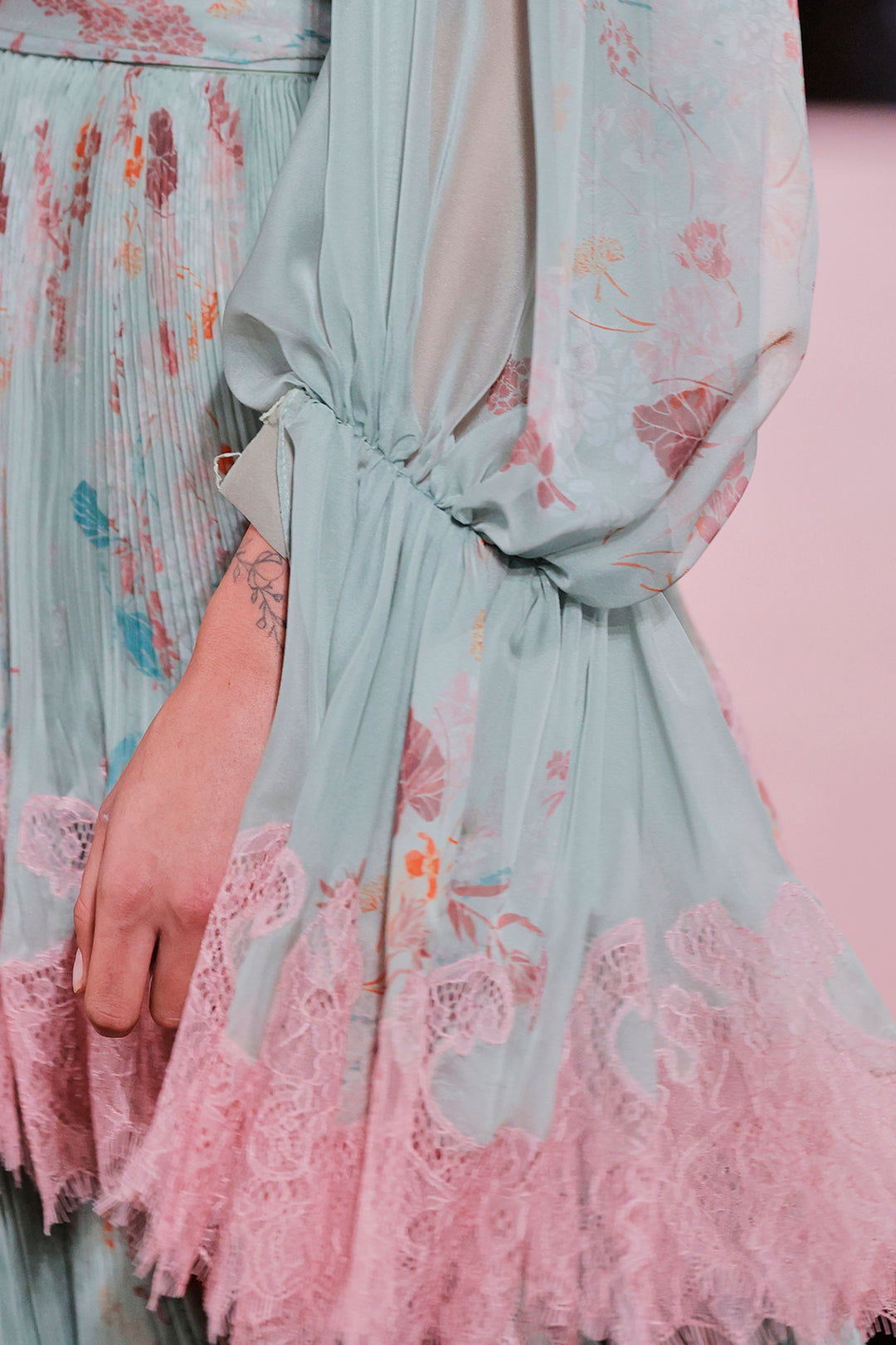 Jewel-Neckline Flutter-Sleeve