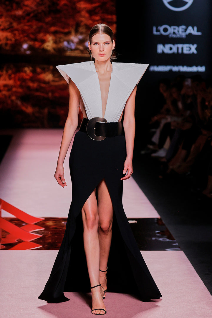 Plunging High-Low Dress