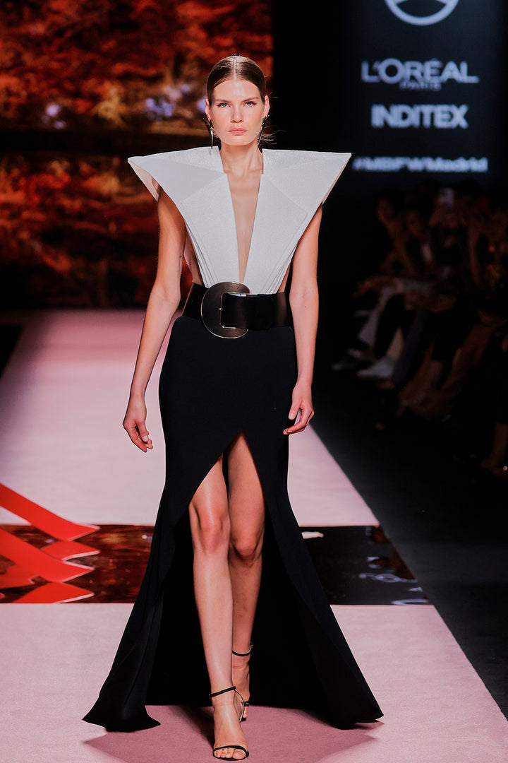 Plunging High-Low Dress